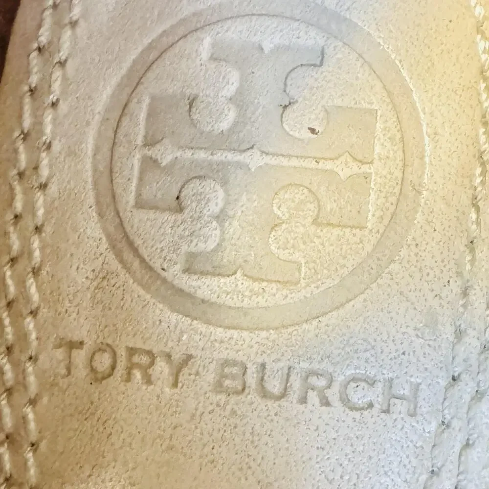 Tory Burch Shoes Womens 6 Brown Leather Snake Embossed Ballet Flats Logo Slip On
